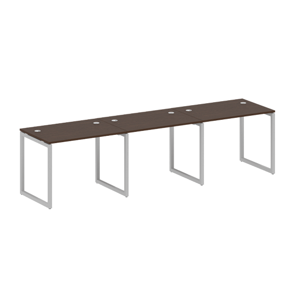 Metal System Quattro Р. ст. на 3 раб. места на О-образном м/к 40БО.СМ-3.1 Венге/Серый металл 3000*720*750 - Вид 1