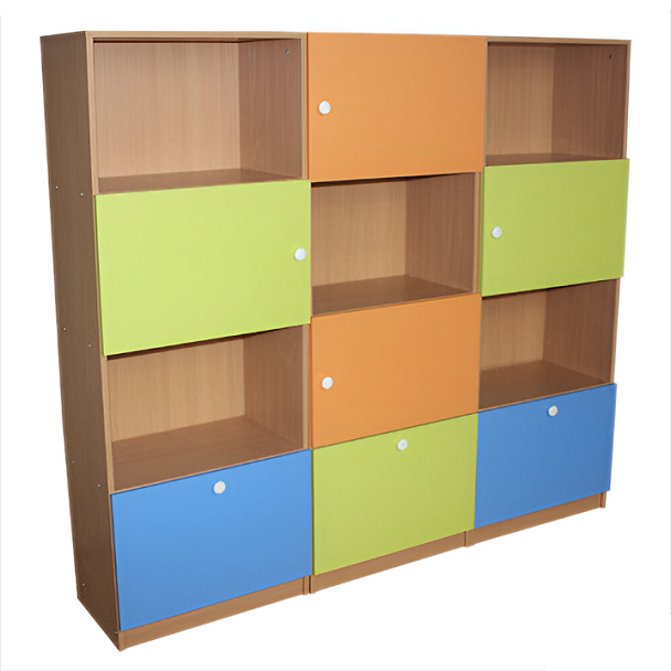 Стеллаж Солнышко (три ящика, четыре дверки) - Вид 1