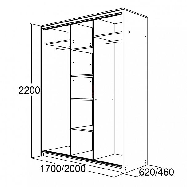 Шкаф-купе "Мираж 20.1.1" 460 - Вид 5