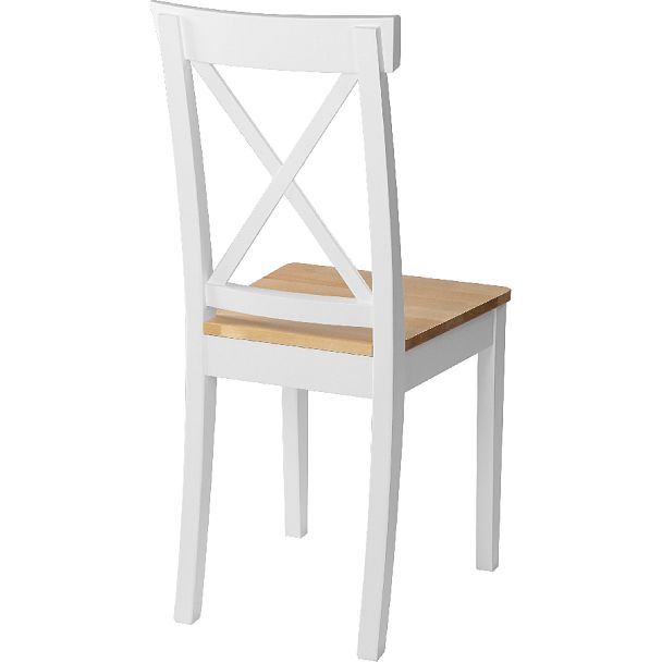Стул деревянный с жестким сиденьем Бергольф Белый/Натуральный - Вид 4