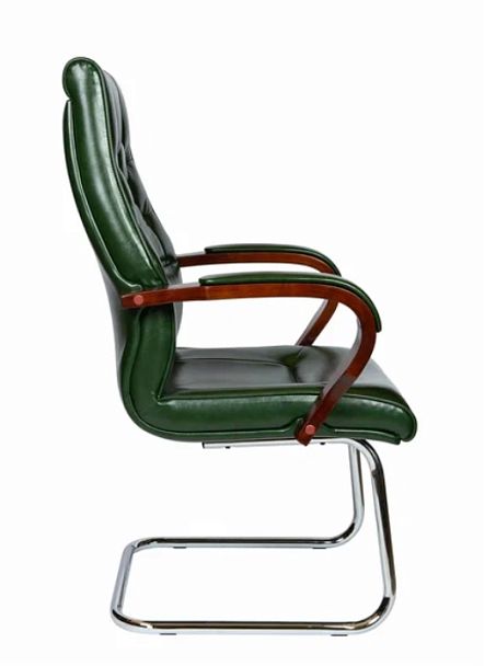 Кресло офисное Боттичелли CF / дерево / зеленая глянцевая кожа - Вид 3