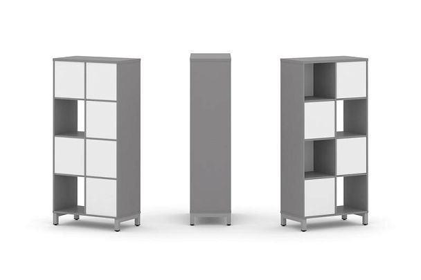 Стайл Проджект Набор стеллажа одностороннего, 4 яруса SN.NS-421 Серый Пепел/Белый/Металл Серый 754*4 - Вид 1