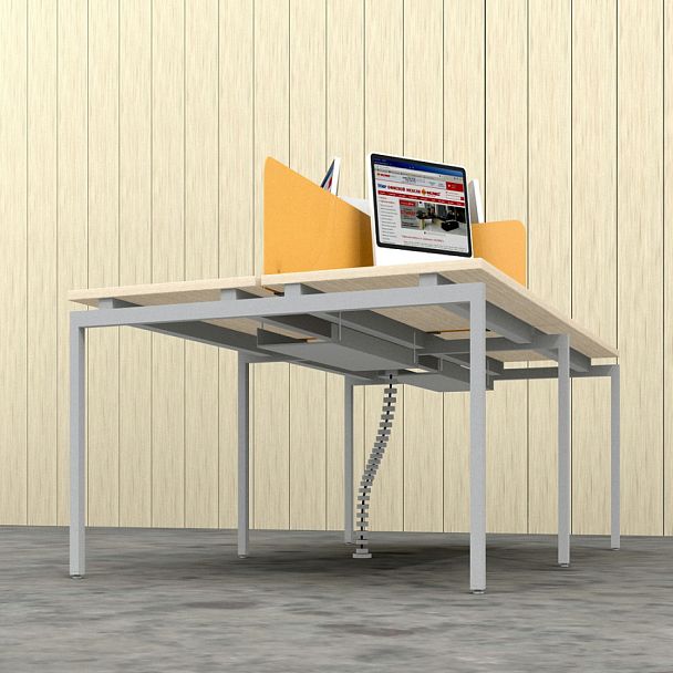 Навесной лоток для проводов (применяется в рабочих станциях шириной 160 см) "Тандем-Т"  ПК-АСС-ЛТН120Х38-В2-07 серый - Вид 1