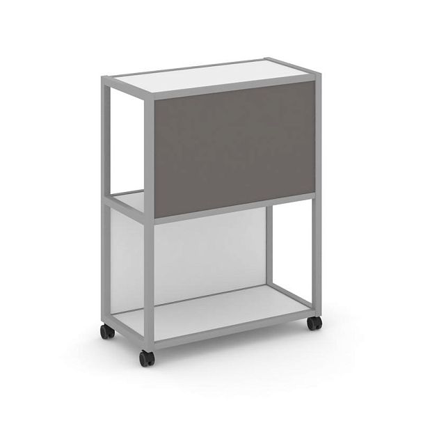 Shelf Mobile Стеллаж 3 уровня 1 секция VR.LT-STK-303.12 Белый Бриллиант/Металл Серый/W-26 1200*400*1046 - Вид 1