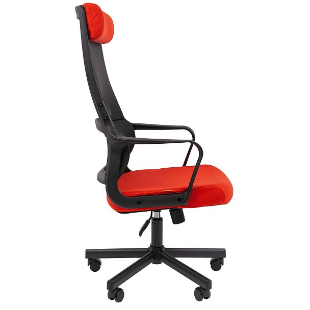 Кресло CHAIRMAN 590, ткань/сетка, черный/красный - Вид 4