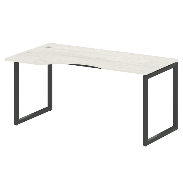 Metal System Quattro Стол криволинейный левый на О-образном м/к 40БО.СА-1 (L) Дуб наварра/Антрацит металл 1600*900*750 - Вид 1