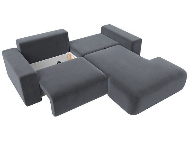 Диван угловой Лига-036 Классик правый угол Велюр серый - Вид 7