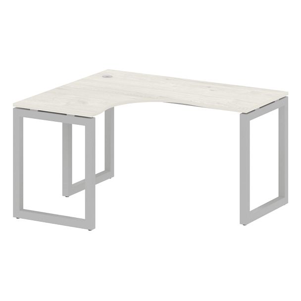 Metal System Quattro Стол криволинейный левый на О-образном м/к 50БО.СА-3 (L) Дуб наварра/Серый металл 1400*1200*750 - Вид 1