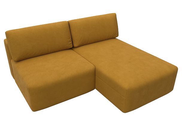 Диван угловой модульный Лига-060 НПБ угол универсальный Велюр желтый - Вид 6