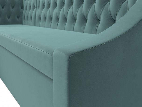 Кухонный угловой диван Мерлин левый (полностью Велюр бирюзовый) - Вид 4