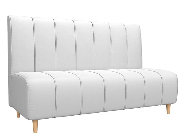 Прямой диван Ральф (полностью экокожа белая) - Вид 1