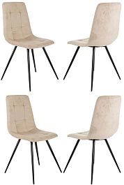 Стул для дома Бюрократ CH-K1_4 комплект 4шт бежевый Holland 06 металл черный на ножках (CH-K1_1/HL07_4) - Фото предпросмотра