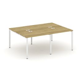 Concept Рабочая станция на 4 места CN.DRS-005 Дуб Винченцо/Металл Белый 1960*1480*750 - Фото предпросмотра