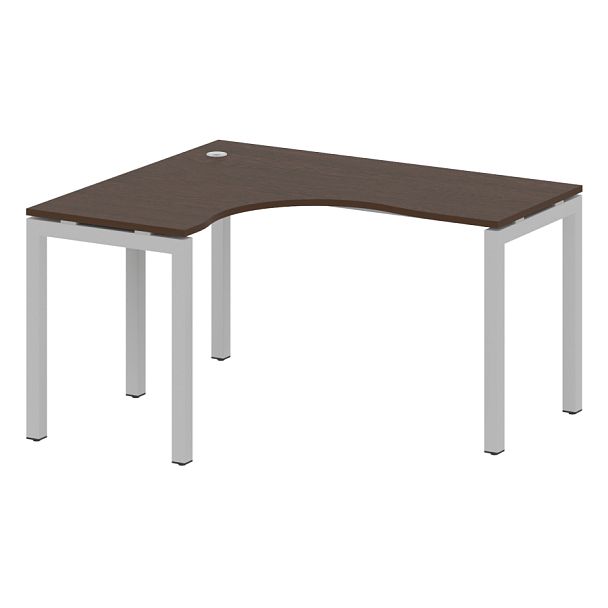 Metal System Quattro Стол криволинейный левый на П-образном м/к 50БП.СА-3 (L) Венге/Серый металл 1400*1200*750 - Вид 1