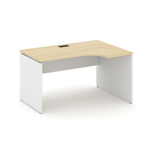 Стайл Проджект Стол рабочий эргоном. SN-D.SPA-012(R) Акация Лорка/Белый/Черная Заглушка 1580*700/980 - Вид 1