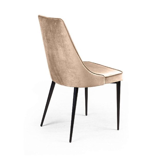 Стул Oliver, бархат бежевый 5/ чёрный конус - Вид 5