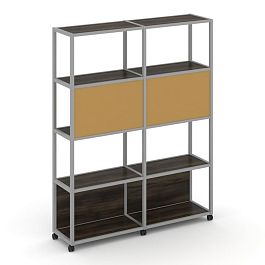 Shelf Mobile Стеллаж 5 уровней 2 секции VR.LT-STK-513.06 Дуб Мали/Металл Серый/W-31 1170*400*2000 - Фото предпросмотра