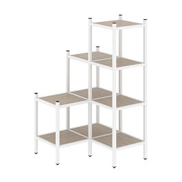 Loft Угловой внутренний стеллаж наборный VR.L-36 Дуб аттик/Белый металл 862*862*1458 - Фото предпросмотра