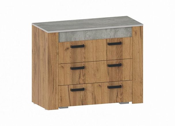 Комод "Франк" КМ-12 крафт/метрополитан грей (замена на крафт/бетон) - Вид 1