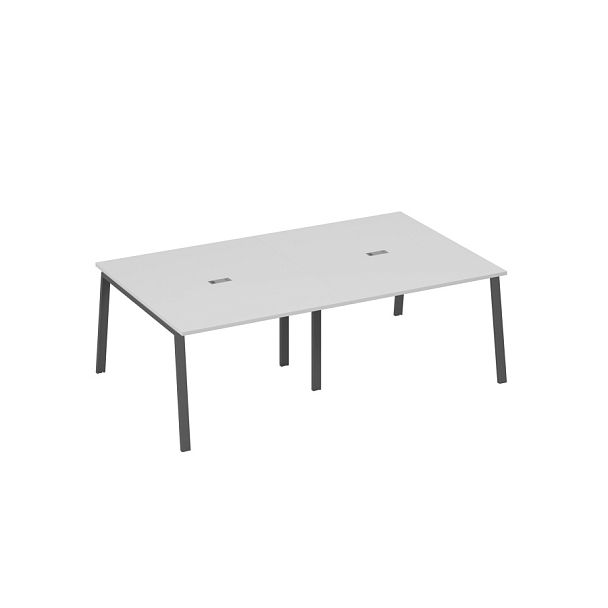 Стол переговорный 240 на металлокаркасе TRE A4 А4 Б3 134-2 БП серый / металлокаркас антрацит - Вид 1
