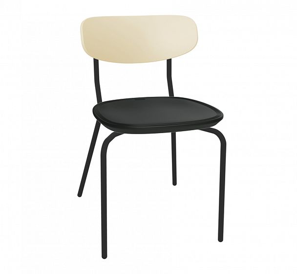 Стул Sheffilton SHT-S85М-2 бежевый/черный/черный муар, стопируемый - Вид 2