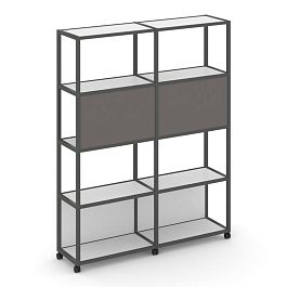 Shelf Mobile Стеллаж 5 уровней 2 секции VR.LT-STK-513.08 Белый Бриллиант/Металл Антрацит/W-26 1570*400*2000 - Фото предпросмотра