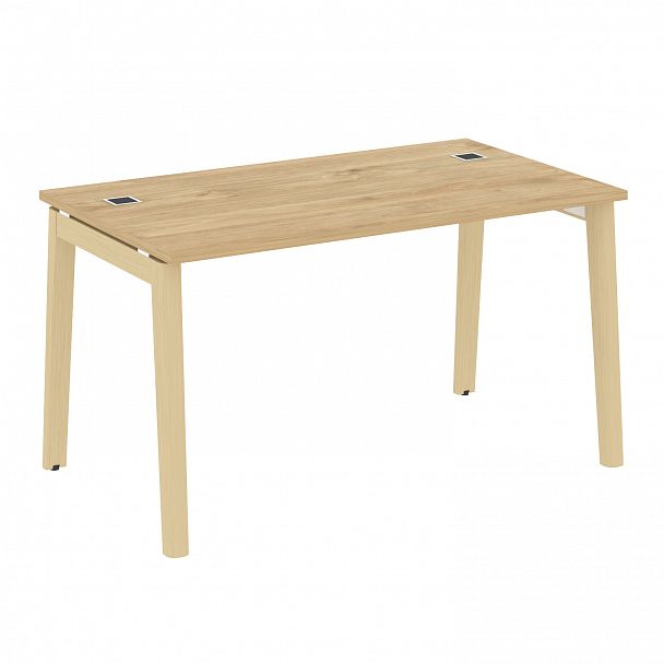 Стол рабочий руководителя "Onix wood direct" OW.SRR-3.8 тиквуд светлый/дуб светлый - Вид 1