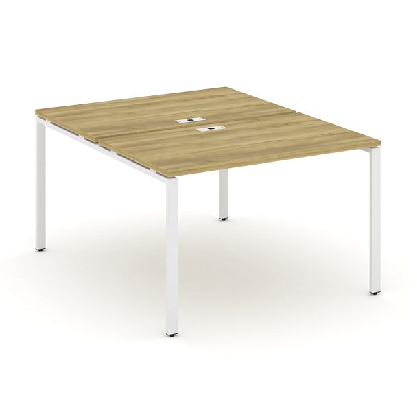 Concept Рабочая станция на 2 места CN.DRS-002 Дуб Винченцо/Металл Белый 1180*1480*750 - Вид 1