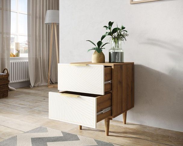 Тумбочка с двумя ящиками Line LN07/GR1/beige - Вид 2