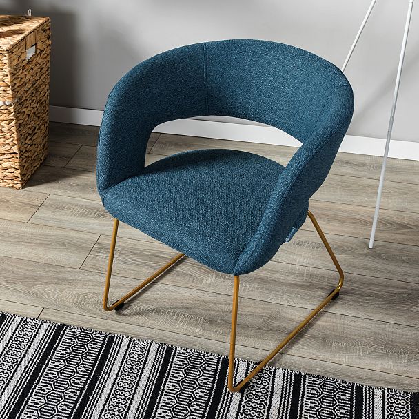 Кресло Hugs синий/Линк золото - Вид 9