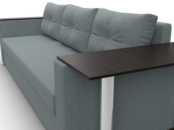 Диван прямой Атланта Лайт со столом справа Рогожка серый - Вид 4
