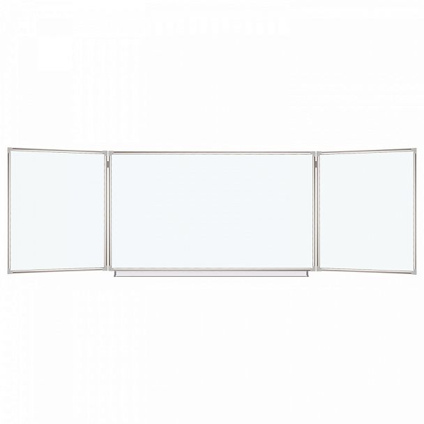 Доска магнитно-маркерная 3-х элементная 100х150/300 см, 5 рабочих поверхностей, белая, STAFF, 238010 - Вид 1