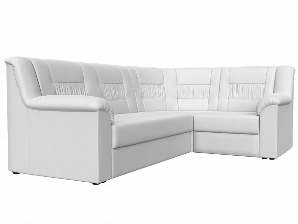 Угловой диван Карелия правый (полностью экокожа белая) - Вид 3