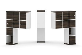 Concept Надставка высокая CN.DNV-009 Дуб Мали/Белый Бриллиант/Металл Черный 1099*350*1486 - Фото предпросмотра