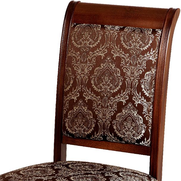 Комплект деревянных стульев с мягким сиденьем Бармс Античный орех/Темно-коричневый жаккард, 2 шт. - Вид 6