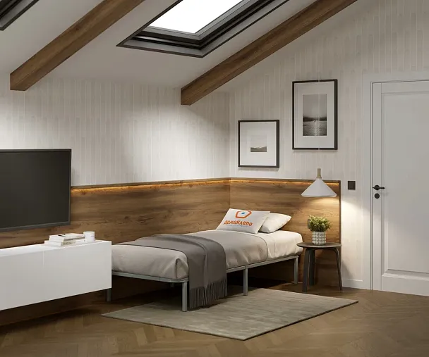 Кровать - подиум металлическая София 1200*2000, цвет серый - Вид 7