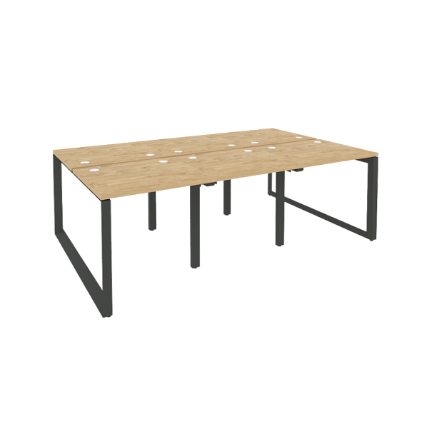 Onix Рабочая станция на О-образном м/к O.MO-D.RS-6.0.7 Тиквуд светлый/Антрацит металл 2340*1475*750 - Вид 1
