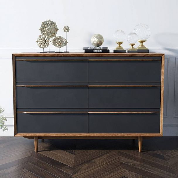 Комод "Bruni Black" с 6 ящ BR05 - Вид 4