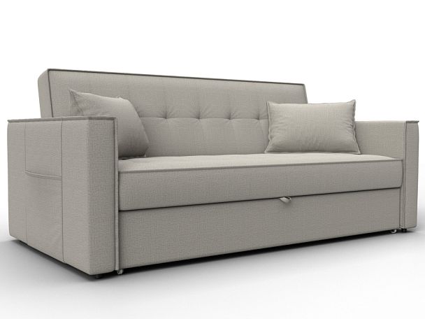 Диван прямой Лига-104 (160) Рогожка бежевый - Вид 1