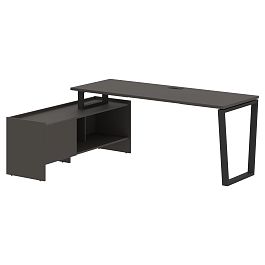 Стол с тумбой EVCT 19614 Мокко/Черный 1960х1400х750 EDIS - Фото предпросмотра