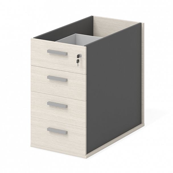 Тумба офисная "Тандем" ПК-ТН-ТМ45Х79Я4-В2-909 дуб альпийский/антрацит - Вид 1