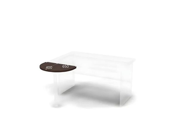 БЕРЛИН / BERLIN Приставной элемент для 1 стола (без опоры) 650х400х28 Венге - Вид 2