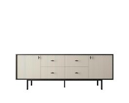 Комод две дверки и четыре ящика Emerson арт EM19/milky/L - Фото предпросмотра