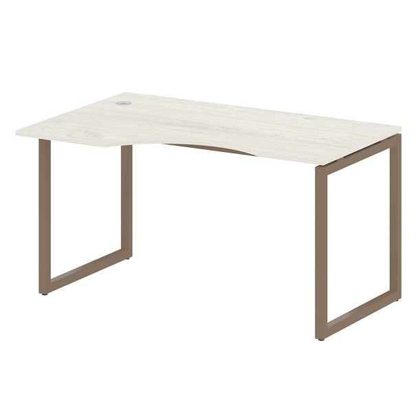 Metal System Quattro Стол криволинейный левый на О-образном м/к 40БО.СА-2 (L) Дуб наварра/Мокко металл 1400*900*750 - Вид 1