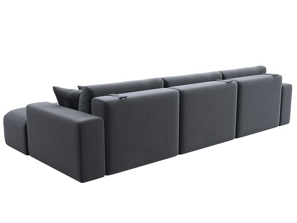 Диван угловой Лига-036 Классик Лонг правый угол Велюр серый - Вид 6