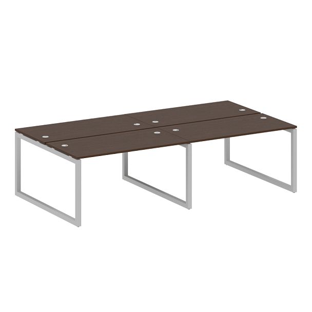 Metal System Quattro Р. ст. на 4 раб. места на О-образном м/к 50БО.СМ-4.3 Венге/Серый металл 2800*1475*750 - Вид 1