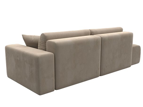 Диван прямой Лига-036 Модерн подлокотник справа Велюр бежевый - Вид 5