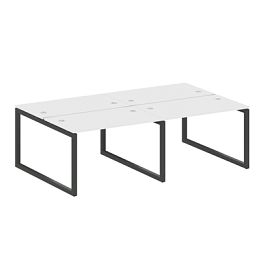 Metal System Quattro Р. ст. на 4 раб. места на О-образном м/к 50БО.СМ-4.2 Белый/Антрацит металл 2400*1475*750 - Фото предпросмотра