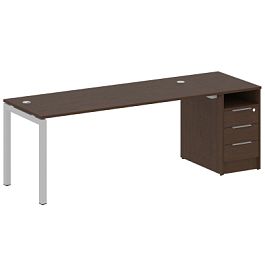 Metal System Quattro Р. ст. с тумбой на П-образном м/к 50БП.РС-СТП-1.5 Венге/Серый металл 2212*720*750 - Фото предпросмотра