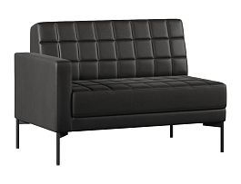 Модуль Everprof Delta с подлокотником двухместный правый Металл Черный Экокожа Черный - Фото предпросмотра